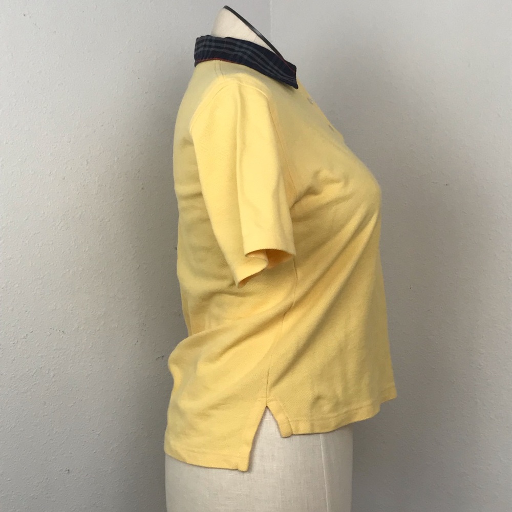 Burberrys Polo Shirt ; Short Sleeve Women’s Size S Color Yellow Nova Check Neck - Picture 4 of 13